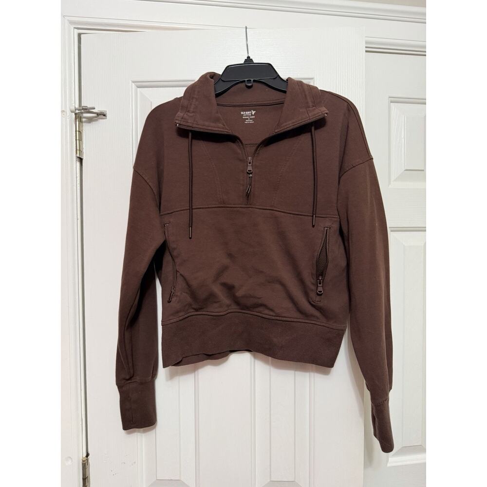 Old Navy activewear brown crop sweatshirt size M